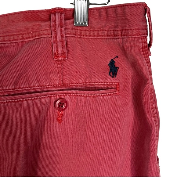 POLO RALPH LAUREN Men's Relaxed fit Medium Red Cotton Flat Front Shorts - Picture 5 of 9